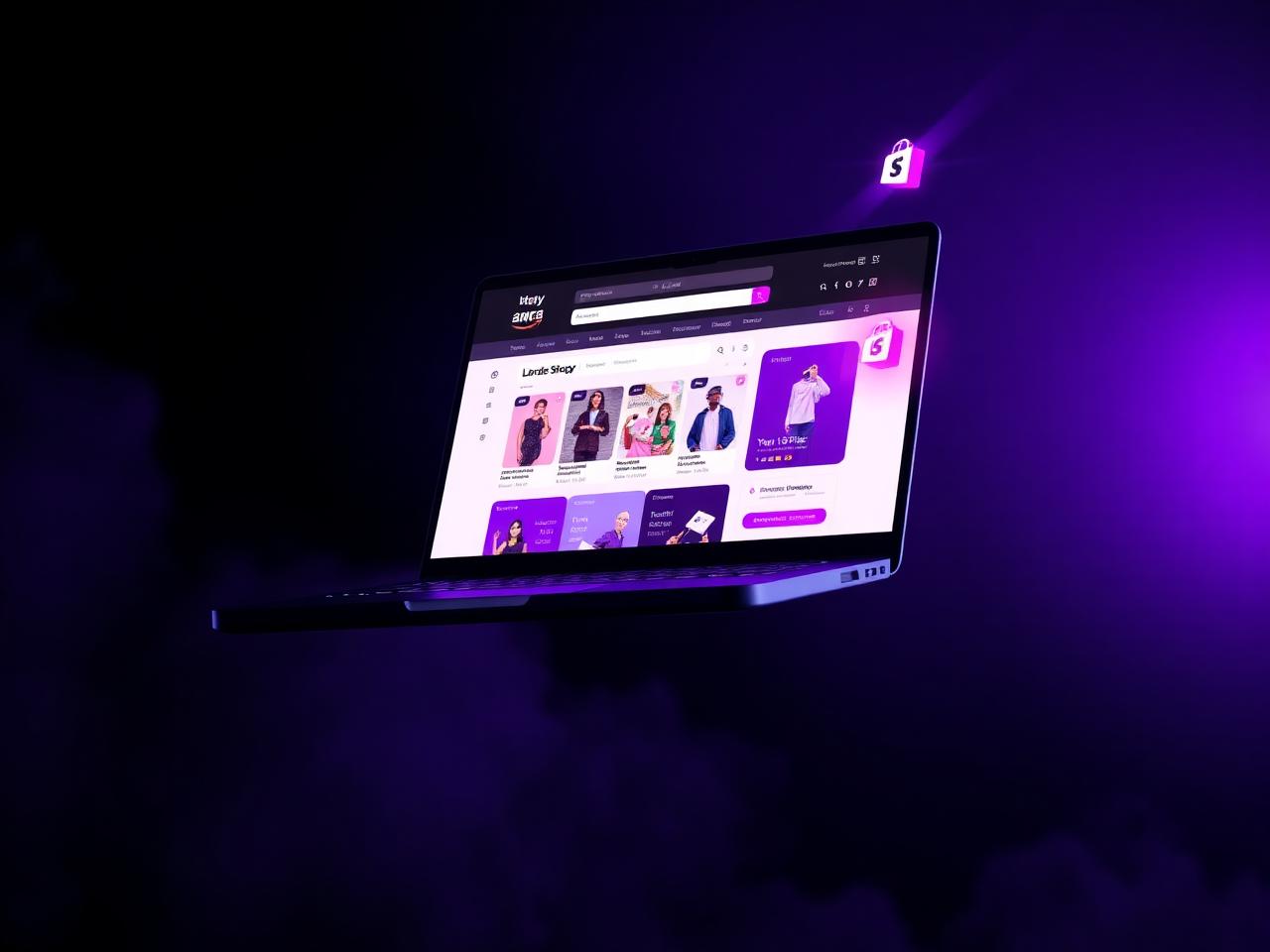 Premium Shopify store on laptop